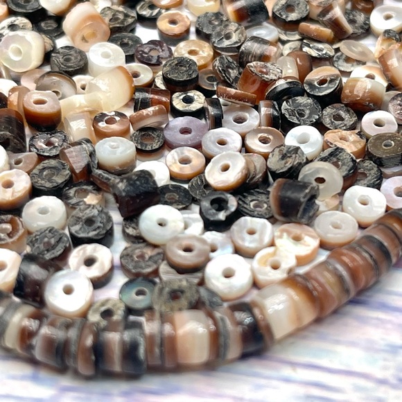 200+ Abalone Mother of Pearl Shell Black Lip Beads Mixed Lot Jewelry Making DIY - Picture 8 of 14